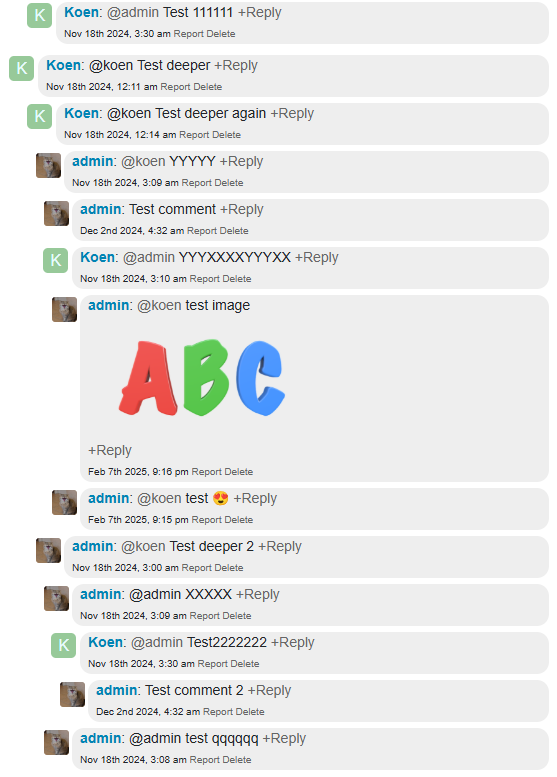 Layered comments